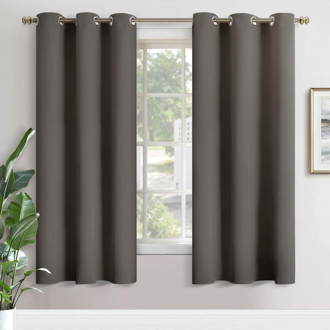 YoungsTex Blackout Curtains for Bedroom 72 Inch Length - Thermal Insulated with Grommet Room Darkening Window Drapes for Living Room Kids Nursery, 2 Panels, 42 x 72 Inch, Grey