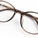 FONHCOO Blue Light Blocking Glasses Women Men TR90 Round Computer Eyeglasses (Coffee)