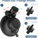 Dash Cam Mount, Suction Cup Mount,Windshield and Dashboard Suction Cup Mount Camera Mount,For ROVE R2-4K,CHORTAU Dash Cam,Screw Connectors Are Suitable For Most Dash Cam, DVR, GPS and Sports Camera