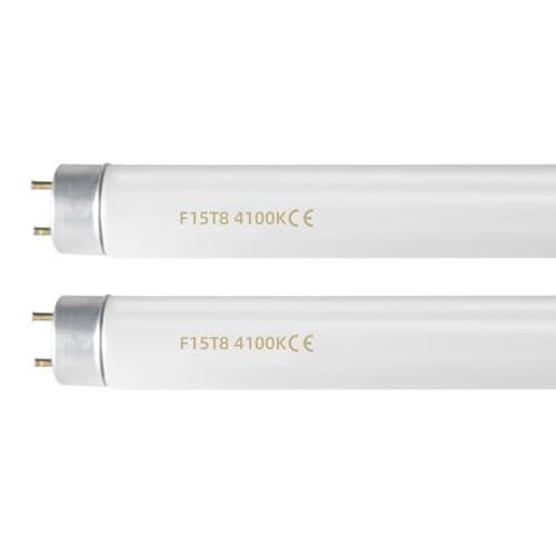 coospider-repta F15T8/CW 18 Inch 15W T8 Fluorescent Replacement Tube Bulb Cool White 4100K Medium Bi-Pin G13 Base 2 Count
