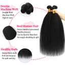 Kinky Straight Bundles Human Hair 18 18 18 Inch Yaki Straight Human Hair Bundles 100% Unprocessed Brazilian 3 bundles For Black Women Natural Black