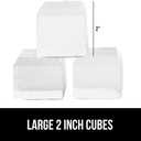 2 x GORILLA GRIP Slow Melting Large Silicone Ice Cube Tray for Freezer, 2 Pack, Easy to Push 8 Giant Square Cubes, Use for Cocktails, Iced Coffee, Water Bottle, Frozen Puree, Kitchen Bar Essentials, Mint