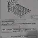 JOCOEVOL Full Bed Frame with Shelf Upholstered Headboard, Linen Upholstered Bed Frame with Outlet & USB Ports, No Boxing Spring Needed for Teens Adults Bedroom, Easy Assembly (Beige, Full)