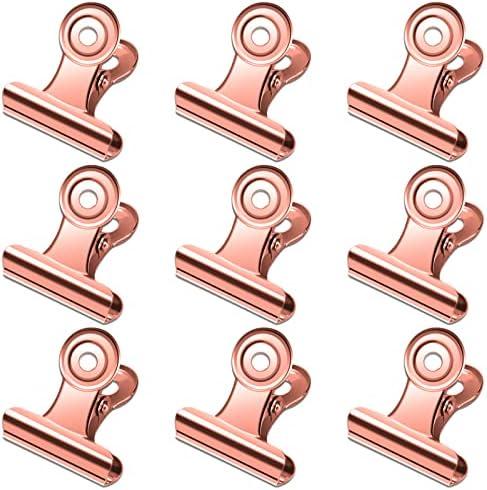 Orcielo 30 Pack Small Rose Gold Bull Clips, 1.22 Inch Mini Metal Hinge Clips for Office, Home, School, Shops Orcielo 30 Pack Small Rose Gold Bull Clips, 1.22 Inch Mini Metal Hinge Clips for Office, Home, School, Shops