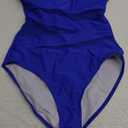 B2prity Women's Mesh One Piece Swimsuit Tummy Control Sexy Bathing Suit Push Up Swim Suit Slimming Swimwear (Medium, Royal Blue) M