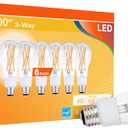 Sylvania Reduced Eye Strain A21 LED Light Bulb, 3-Way 40W / 60W / 100W, 13 Year, Dimmable, Clear, 2700K, Soft White - 6 Pack (41231)