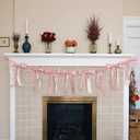 Bow Garland Decor for Bachelorette Party Decorations, Pink Satin Ribbon Coquette Table Birthday Party Garland, Bow Decor Banner for Bridal Shower, Wedding Favors, Birthday, Engagement Supplies