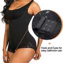 SHAPERX Women's Fajas Colombianas Shapewear Postpartum Tummy Control Body Shaper Butt Lifter Bodysuit (Black, M)