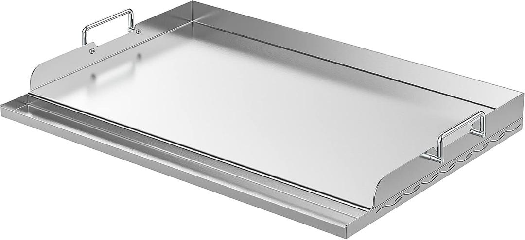 Skyflame Universal Stainless Steel Griddle Plate with Even Heating Bracing for BBQ Charcoal/Gas Grills, 23" x 16" Rectangular Hibachi Flat Top Griddle for Indoor/Outdoor Cooking Skyflame Universal Stainless Steel Griddle Plate with Even Heating Bracing for BBQ Charcoal/Gas Grills, 23" x 16" Rectangular Hibachi Flat Top Griddle for Indoor/Outdoor Cooking