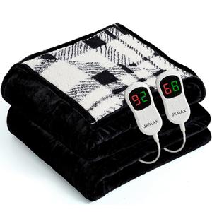 Heated Electric Blanket Queen Size - 84"x90" Flannel Heating Blanket with 10 Heating Levels & 5 Time Settings Over-Heat Protection, Winter Warmer for Adults with ETL CertificationBlack