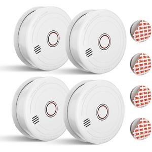 LShome Photoelectric Smoke Alarm, 4 Pack
