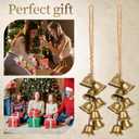 4 Pcs Witch Bells Protection for Door, Hangers Wind Chimes, Door Bell Hanger Christmas Bells for Boho Home Room Decor