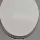 Toilet Seat Elongated, Slow Close Hinges, Four Non-Slip Bumpers, Easy to Install and Clean, Durable Plastic, White Two Sets of Mounting Parts Included