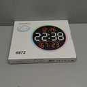 GLOKUUCA 10 Inch Large Digital Wall Clock with 9 Color Changing Remote Control, Date Week Temperature, Auto Brightness Dimmer Clock Night Lights,Blue+Green