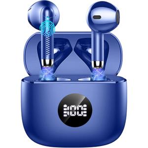 Wireless Earbuds, Bluetooth 5.4 Headphones LED Power Display Ear Buds Bass Stereo, Bluetooth Earbuds in-Ear Noise Cancelling Mic, 40H Playback Mini Case IP7 Waterproof Sports Earphones for Android iOS