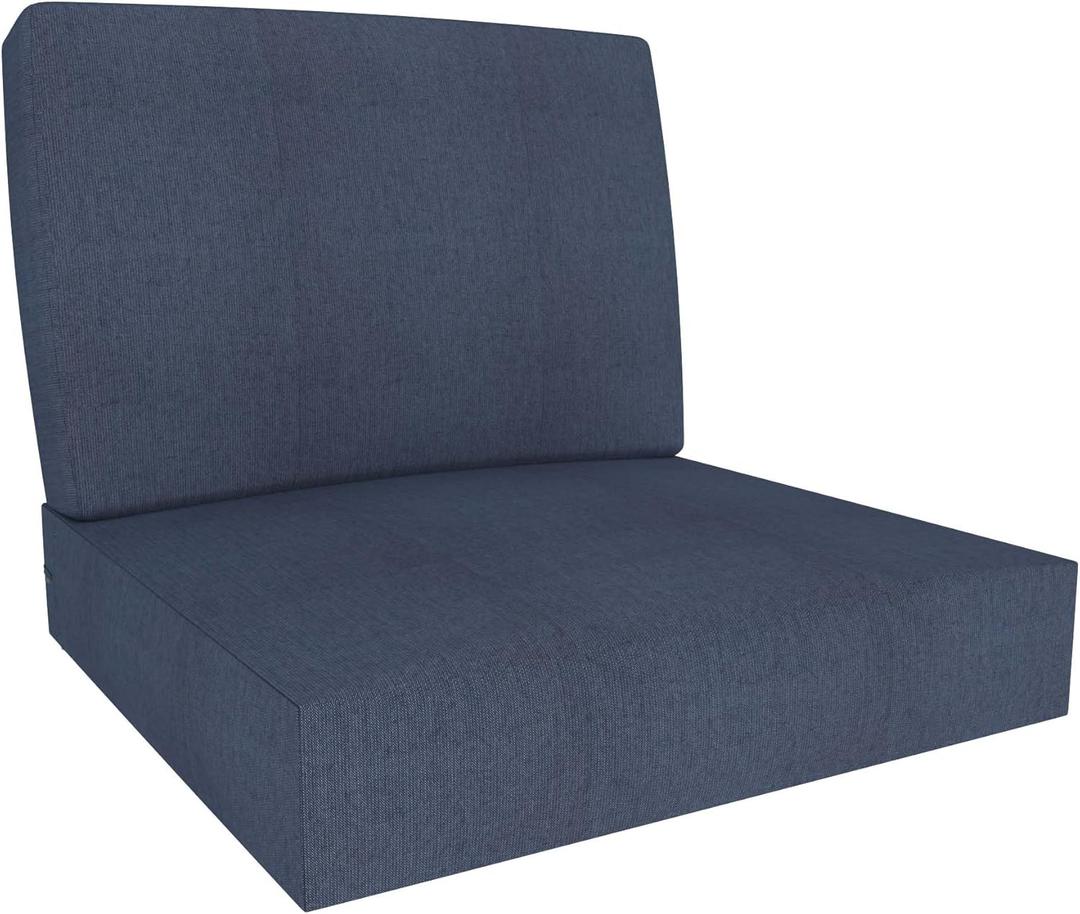 Covers & All Sunbrella Outdoor Deep Seat Cushion Set, 25" x 25.5" Deep Seat & Back Cushions, 5" Thick Foam Patio Cushions with Water-Repllent & UV Fade Resistant Covers, Patio Furniture Chair Cushions (Spectrum Indigo)