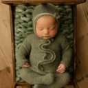 Newborn Photography Props Bed Prop Brown Rustic Mini Wooden Bed for Baby Photography, Infant Photoshoot Posing Prop for Newborn Sessions
