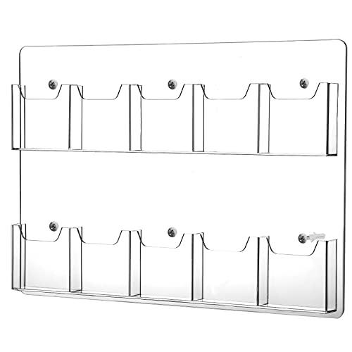 Eersida 10 Pockets Acrylic Brochure Pamphlet Holder for Flyer Literature