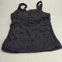 Yonique Women's Tankini Top Only Button Tummy Control Swim Tank Top Modest Bathing Suit Top No Bottom (Large, Black)