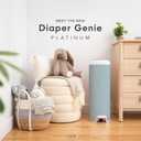 Diaper Genie Platinum Pail (Glacial Blue) is Made in Durable Stainless Steel and Includes 1 Easy Roll Refill with 18 Bags that can Last up to 5 Months.