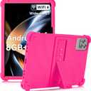 ATOOZ for ROWT 10.1 inch Tablet Case,Soft Silicone Case for ROWT A10/SVITOO Tab 10/Aiprotablet C20e/ZONKO D115/MB1001 10.1 inch Tablet with Stand (Rose Red)