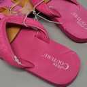 Pedi Couture Pedicure Sandals with Built In Toe Separators for Women - Comfortable Spa Style Flip Flops for Home, Salon, Yoga & Gym Use (Small, Fuchsia)