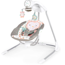 Ingenuity InLighten 5-Speed Electric Baby Swing for Infant | 3 Swing Directions, 180° Swivel Seat, 20 Soothing Melodies, Nature Sounds, White