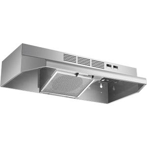 Tieasy 30 inch Range Hood Under Cabinet, 400 CFM Ducted/Ductless Convertible Vent Hood with 2 Speed Exhaust Fan, Rocker Switch Control, Multiple Venting Options, Stainless Steel Kitchen Stove Hood