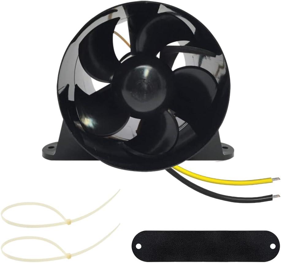 Pactrade Marine Turbo In-Line Blower Fan - 4 Inch Inline Fan (Black/White) - 200 CFM, 12V DC - Compact, Waterproof Bilge Blower for Boats, RVs, Off-Grid, Limited-Space Systems