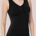 ATTLADY Compression Tank Tops for Women, High Shaping Scoop & V-Neck Cami, Shapewear Tummy Control Camisole (L)