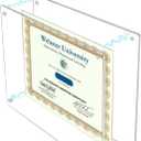 8x10 Magnetic Acrylic Picture Frame, Clear Double Sided Diploma Frame with Base, Frameless Floating Lucite Photo Frame Stands on Desk Table Horizontally or Vertically