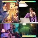 RGB LED Color Changing Light Bulb, 12W Dimmable Bluetooth Light Bulbs with E26 Base, Compatible with Mobile App & Remote Controller, Featuring Millions of Colors and Multiple Dynamic Modes (2 Pack)
