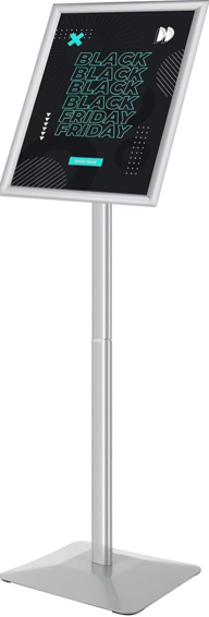 Sign Stand for Display, 11lbs Integrated Rod Heavy Duty Pedestal Floor Signage Stand Holder, for Outdoor or Indoor Advertising (11 x 17, Silver)
