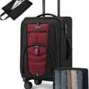 Carry On Luggage 22x14x9 Airline Approved, 22-Inch Suitcases with Spinner Wheels, Softside Carry-on Luggage with TSA Lock for Men Women Business Trip, Lightweight Large Capacity Luggage for Travel