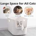 SpaceTime Extra Large Litter Box with High Sides,22.64"14.76"13.98" XL Multi Cat Litter Pan for Kitty,Cat Boxes for Indoor Cats,Jumbo Litter Boxes for Big Cats,Anti-Splashing,Easy to Clean