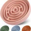 Coomazy Slow Feeder Dog Bowls, Silicone Dog Bowl with Suction Cups, Slow Feeder & Non-Slip Design, Boredom and Anxiety Reducer, Suitable for All Breed Dogs, Pink