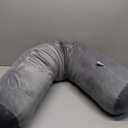 1 MIDDLE ONE Body Pillow, Memory Foam Round Body Pillows for Adults, Firm Long Bolster Pillow for Bed, Cylinder Tube Roll Pillow with Velvet Cover, 47x7.87 Inches, Grey