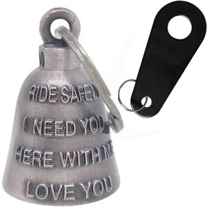 Colorful Motorcycle Bell with Hanger for Biker, Good Luck Biker Bells & Motorcycle Accessories, Key Chain for Luck