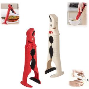 3-in-1 Hot Plate Gripper, 2 Pack Silicone Anti Scald Bowl Holder Clip for Bowls & Dish, Non-Slip Jar Opener Clip for Kitchen, Air Fryer, Microwave & Baking Dishes