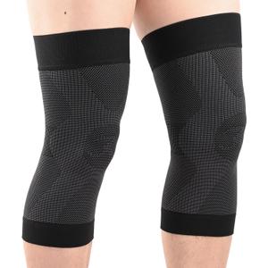 KEKING Orthopedic Brace for Tendinitis, Arthritis, ACL, MCL, Injury Recovery, Meniscus Tear, Knee Pain, Aching Knees, Patellar Tendonitis and Arthritis, Knee Compression Sleeves 2 Pack, Black M (1 Pair Black)