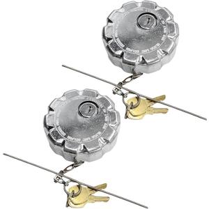 2Pcs 20770691 3 Locking Fuel Cap, Truck Fuel Tank Cap Fit For Volvo VN & VNL Heavy Duty Trucks Models, OEM S-23949 20511590 VOL20770691 Fuel Tank Cap (Aluminum)