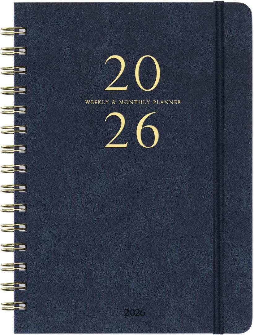 2026 Planner - Weekly & Monthly Planner 2026 with 12 Monthly Tabs, January 2026 - December 2026, 6.3" x 8.4", Flexible Hardcover, Thick Paper, Inner Pocket - Blue
