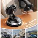 Lamicall 15W for MagSafe Car Mount Charger - [70 LBS Strongest Suction] Magnetic Wireless Car Charger, Suction Cup Phone Mount, Vacuum Magnetic Phone Holder Car Mount for iPhone 17 Pro Max 16 Silver