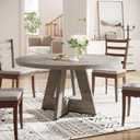 Tribesigns Farmhouse Dining Table for 4 People, 47 Inch Round Woo Table, Retro Grey Dining Room, Kitchen (Chairs Not Included)