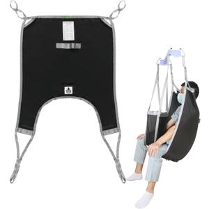 EZ Assistive Patient Lift Divided Leg Sling with Lower Back, Patient Lift Sling for Transfer and Positioning and Lifting, 500lb Weight Capacity (Black, Large-Black-1 PC)