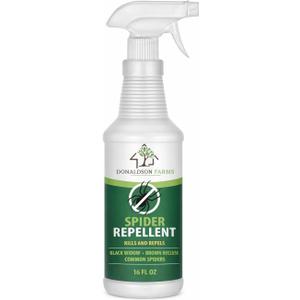 Donaldson Farms Spider Repellent Spray, Natural Formula with Peppermint and Cedarwood, Kills All Common Spiders, Black Widows and Brown Recluses, 16 FL OZ