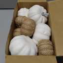 Fabric and White Pumpkins Assorted Size - 16PCS Burlap for Rustic Fall Decor, Perfect Halloween Thanksgiving Decoration Wedding