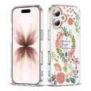 XIQI Compatible with iPhone 17 Case 6.3" for Women Girls Cute Translucent Magnetic Phone Case with Floral Pattern [Never Fade Flower Design][Compatible with Mag-Safe],Dahlia