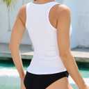 Summer Tank Top for Women 2025 Womens Tank Tops Sleeveless Top Basics Camisole Cute Yoga Gym Shirts (White, XL)