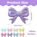 48 Pcs Bow Beads for Pens Bulk 3D Acrylic Focal Beads Beadable Keychain Making DIY Jewelry Charms Necklace Bracelet Craft Supplies